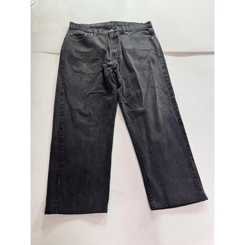 Levis Jeans Mens 38x34 Gray Denim Relaxed Fit Straight Charcoal Wash Pants